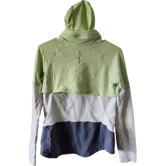 Womens Nike Dri-Fit Medium Layered Neon Green Gray Full Zip Hooded - Picture 2 of 10